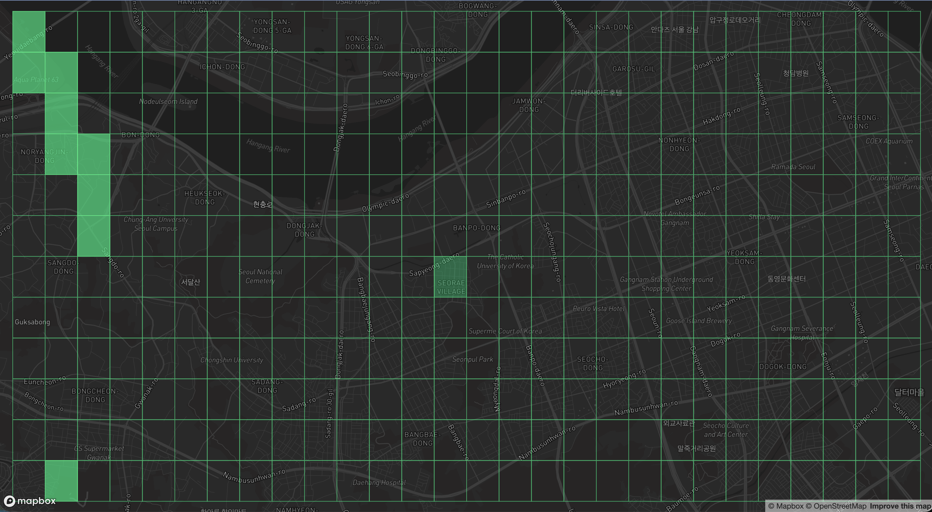 격자 그리드 데모 - 클릭으로 셀 선택 가능
